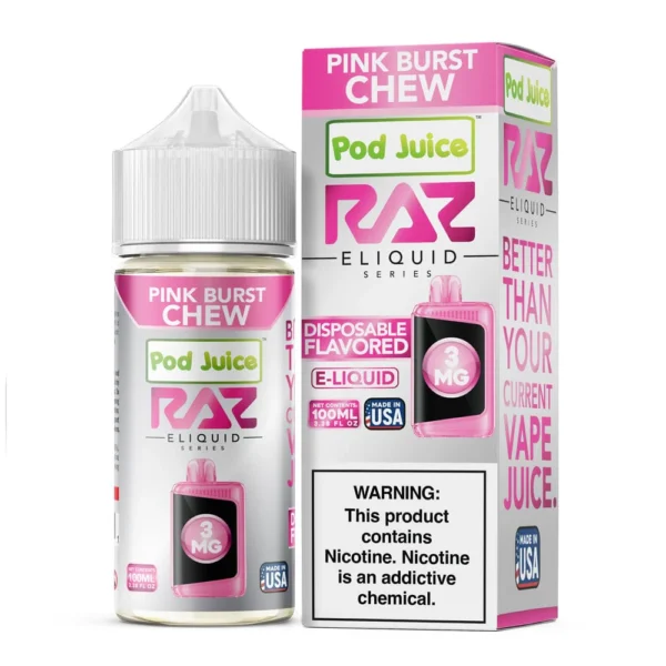 Pod Juice x RAZ de Pink Burst Chew, 100 ml